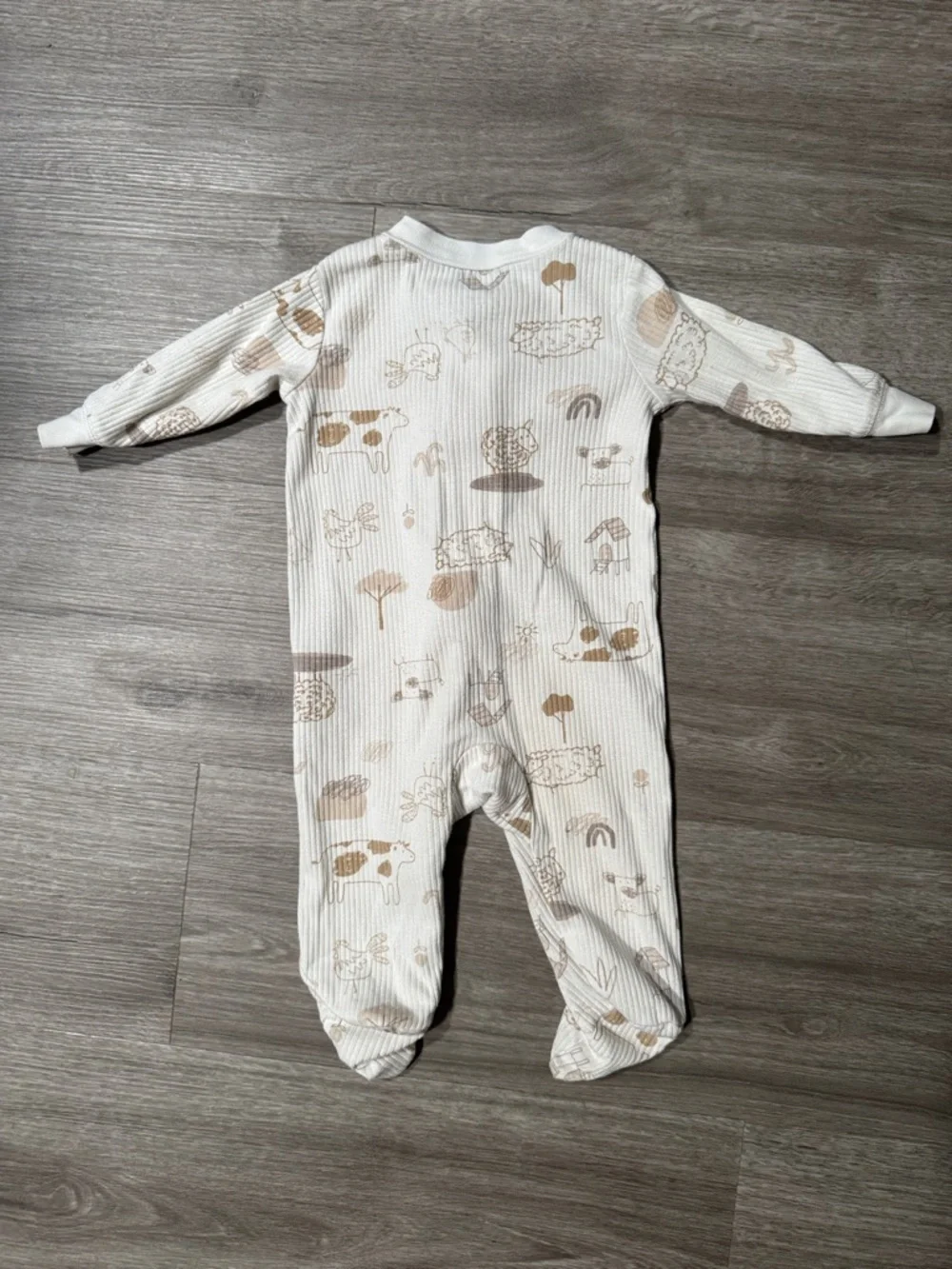 Carters Farm Themed Ribbed Footed Onesie
